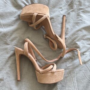 Steve Madden Nude Strappy Platform Heels